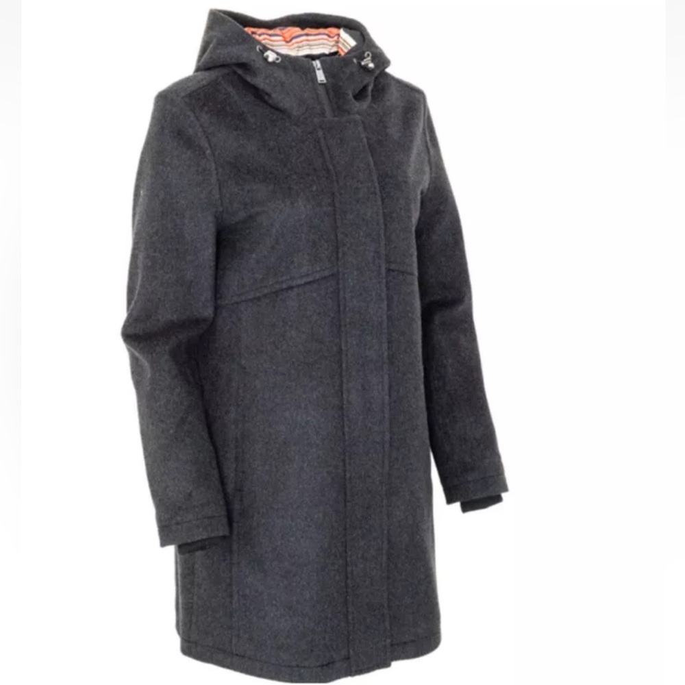 Pendleton wool peacoat with hood, water resistant wool, zipper, lining L